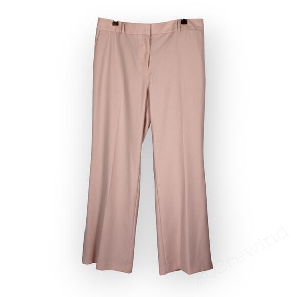 Sz12 AnnTaylor TheJayneTrouser CeramicPink MidRise 31.5"Inseam Lined SlightFlare - Picture 6 of 7